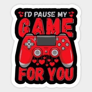 I_d Pause My Game, Mom-my Funny Valentines Day Family Feb 14 Sticker